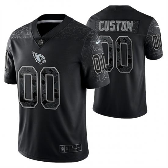 Men Women Youth Custom Arizona Cardinals Black Reflective Limited Stitched Football Jersey