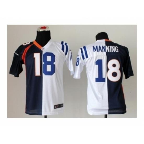 Nike Youth Denver Broncos #18 Manning blue-White[Elite split]