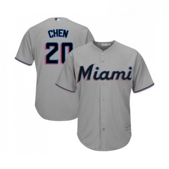 Youth Miami Marlins 20 Wei Yin Chen Replica Grey Road Cool Base Baseball Jersey