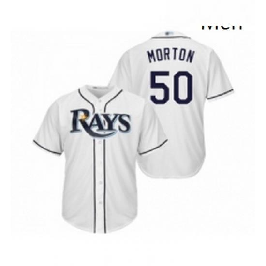 Mens Tampa Bay Rays 50 Charlie Morton Replica White Home Cool Base Baseball Jersey