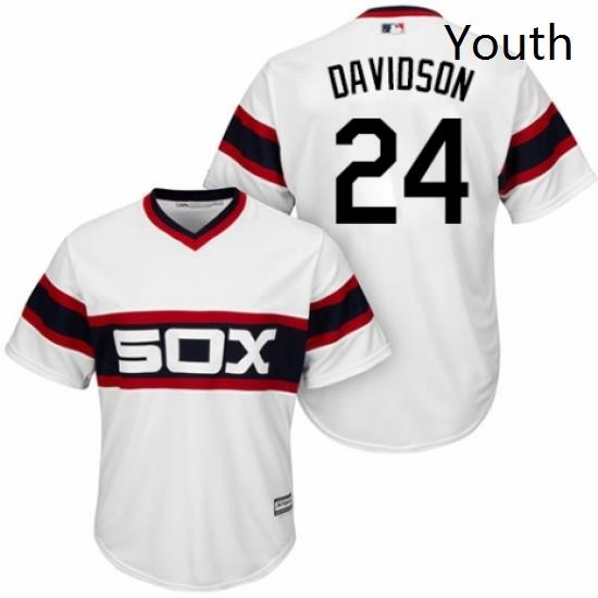 Youth Majestic Chicago White Sox 24 Matt Davidson Replica White 2013 Alternate Home Cool Base MLB Jersey