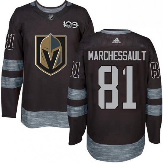 Mens Adidas Vegas Golden Knights 81 Jonathan Marchessault Authentic Black 1917 2017 100th Anniversary NHL Jersey