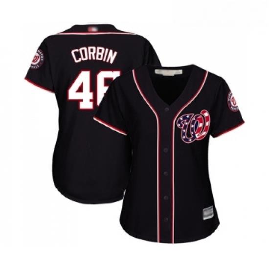 Womens Washington Nationals 46 Patrick Corbin Replica Navy Blue Alternate 2 Cool Base Baseball Jersey