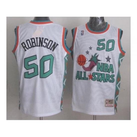 Seattle SuperSonics 50 David Robinson 1996 All Star White Throwback Jersey
