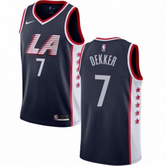 Mens Nike Los Angeles Clippers 7 Sam Dekker Swingman Navy Blue NBA Jersey City Edition