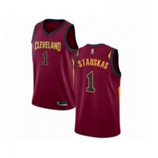 Youth Cleveland Cavaliers 1 Nik Stauskas Swingman Maroon Basketball Jersey Icon Edition