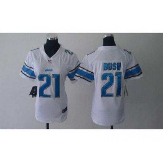 Nike Women NFL Detroit Lions #21 Reggie Bush white Jerseys