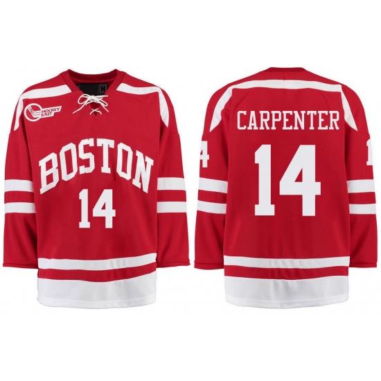 Boston University Terriers BU 14 Bobo Carpenter Red Stitched Hockey Jersey