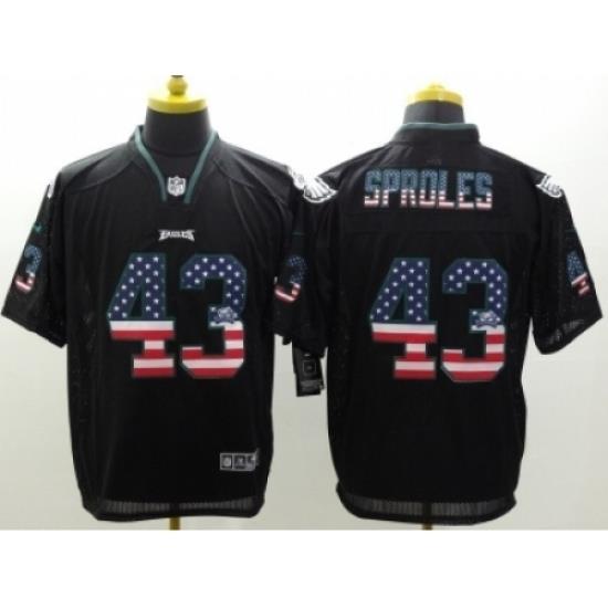 Nike Philadelphia Eagles 43 Darren Sproles Black Elite USA Flag Fashion NFL Jersey