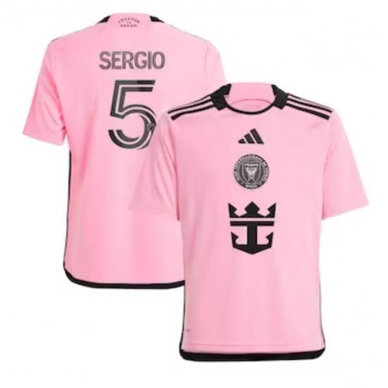 Youth Inter Miami CF Sergio Busquets adidas Pink 2024 2getherness Replica Player Jersey
