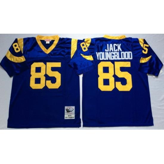 Mitchell And Ness Rams #85 Jack Youngblood Blue Throwback Stitched NFL Jersey