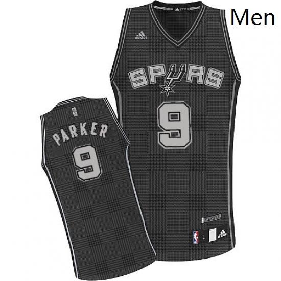 Mens Adidas San Antonio Spurs 9 Tony Parker Swingman Black Rhythm Fashion NBA Jersey