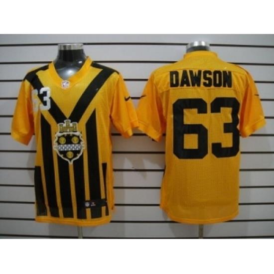 Nike Pittsburgh Steelers 63 Dermontti Dawson Yellow Elite 1933s Throwback NFL Jersey