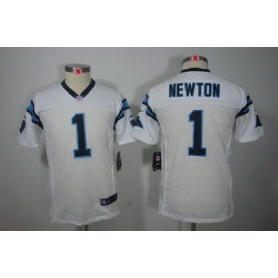 Youth Nike Carolina Panthers #1 Newton White Color[Youth Limited Jerseys]