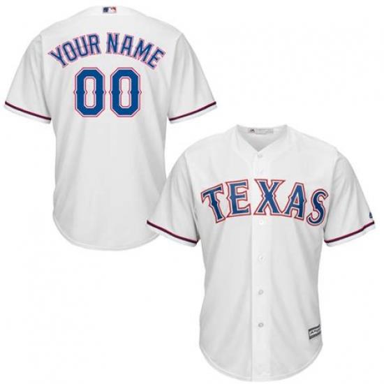 Men Women Youth All Size Texas Rangers Customized Cool Base Jersey White 3