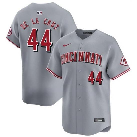 Men Cincinnati Reds 44 Elly De La Cruz Grey Away Limited Stitched Baseball Jersey