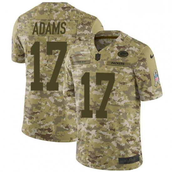 Men Nike Green Bay Packers 17 Davante Adams Limited Camo 2018 Salute to Service NFL Jersey