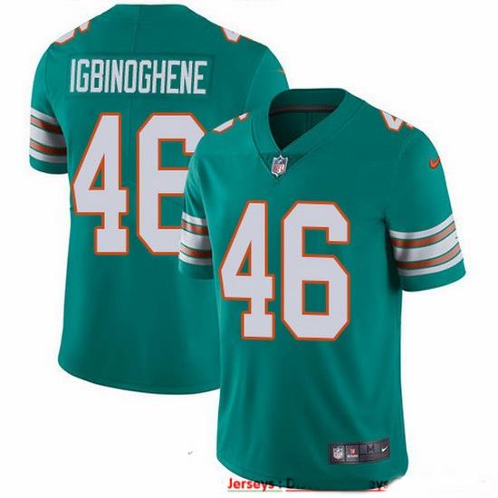 Nike Dolphins 46 Noah Igbinoghene Aqua Green Alternate Men Stitched NFL Vapor Untouchable Limited Jersey