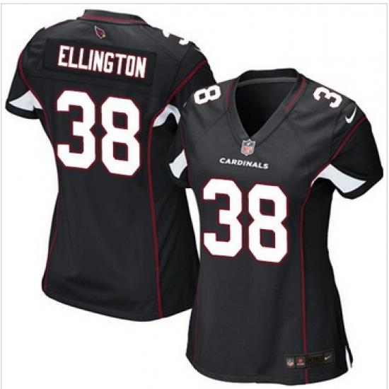 Women Nike Cardinals #38 Andre Ellington Black Alternate Stitched NFL Elite Jersey