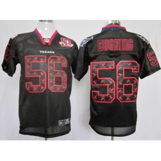 Nike Houston Texans 56 Brian Cushing Black Elite Lights Out W 10th Patch NFL Jersey
