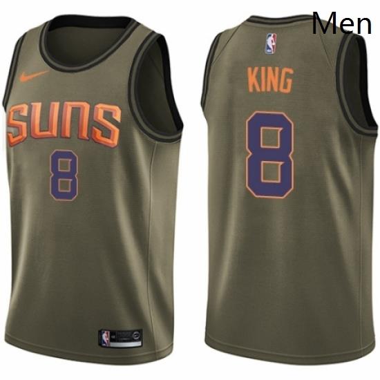 Mens Nike Phoenix Suns 8 George King Swingman Green Salute to Service NBA Jersey