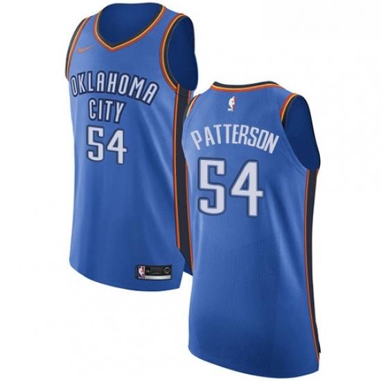 Youth Nike Oklahoma City Thunder 54 Patrick Patterson Authentic Royal Blue Road NBA Jersey Icon Edition
