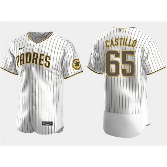 Men San Diego Padres 65 Jos E9 Castillo White Flex Base Stitched Baseball Jersey