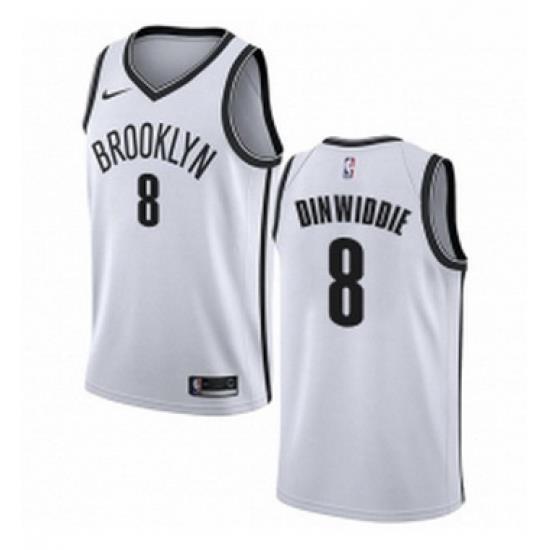 Womens Nike Brooklyn Nets 8 Spencer Dinwiddie Swingman White NBA Jersey Association Edition