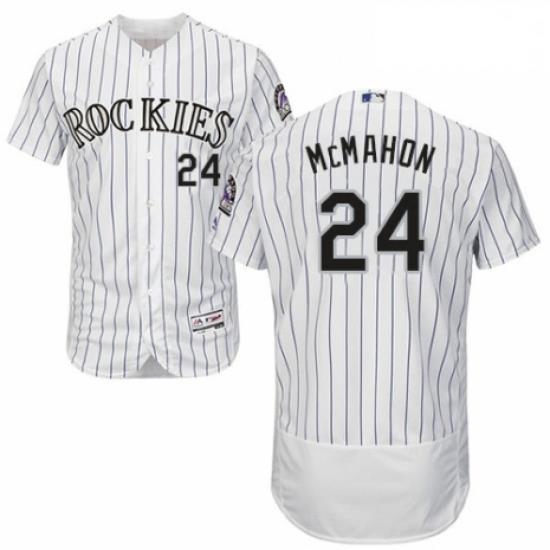 Mens Majestic Colorado Rockies 24 Ryan McMahon White Home Flex Base Authentic Collection MLB Jersey