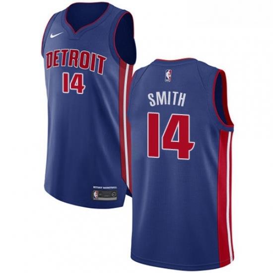Youth Nike Detroit Pistons 14 Ish Smith Authentic Royal Blue Road NBA Jersey Icon Edition