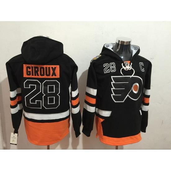 Men's Philadelphia Flyers 28 Claude Giroux Black Stitched Hoody