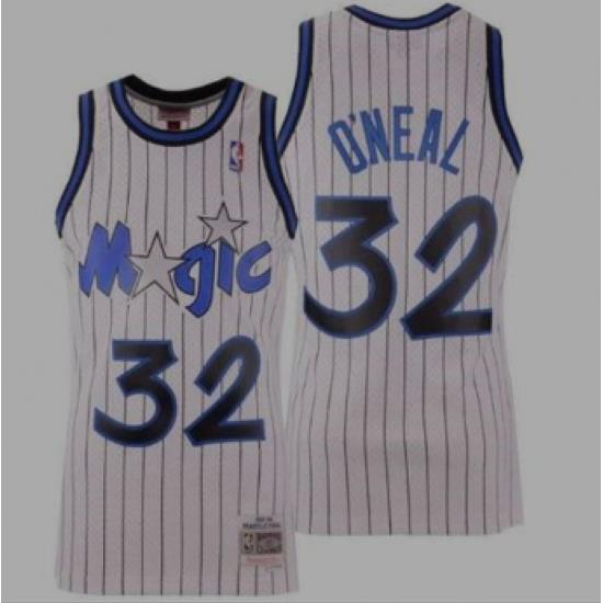 Magic O'Neal White strips Jersey