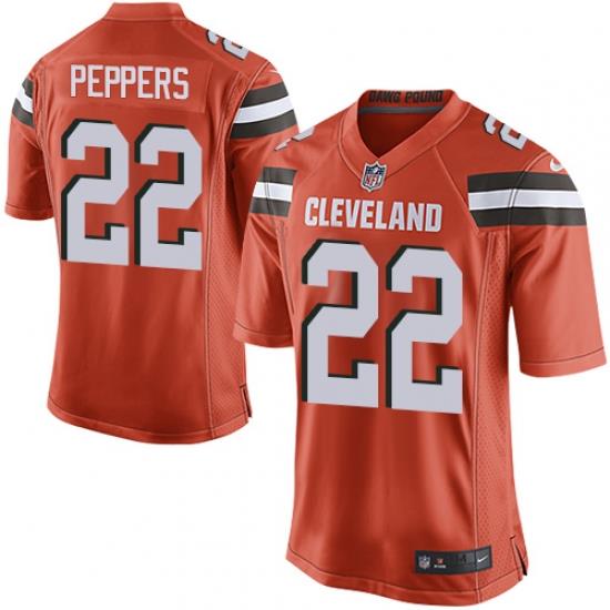Nike Browns #22 Jabrill Peppers Orange Alternate Youth Stitched NFL New Elite Jersey