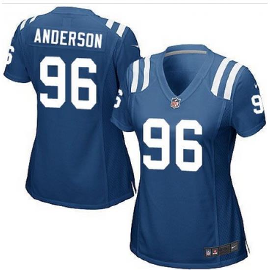 Women Nike Colts #96 Henry Anderson Royal Blue Team Color Stitched NFL Elite Jersey