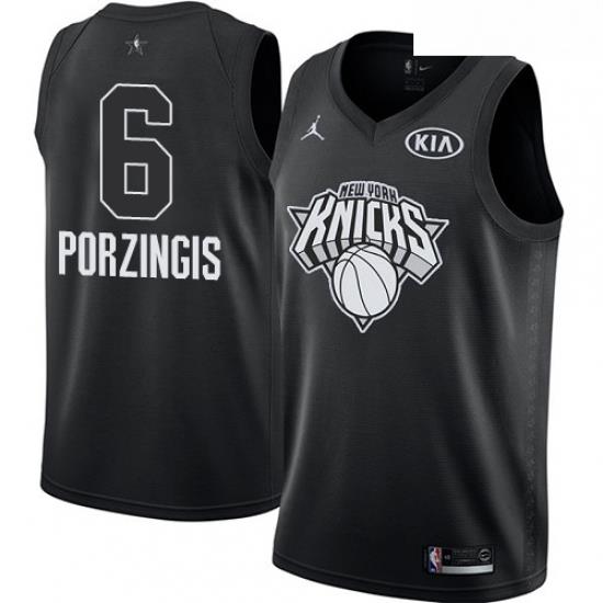 Youth Nike Jordan New York Knicks 6 Kristaps Porzingis Swingman Black 2018 All Star Game NBA Jersey