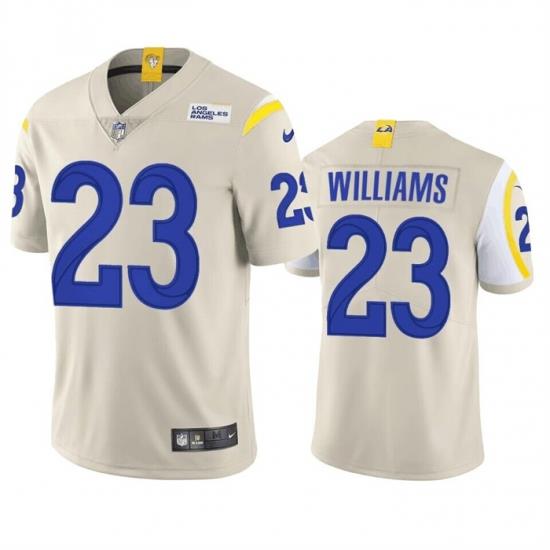 Men Los Angeles Rams 23 Kyren Williams Bone Vapor Limited Stitched Football Jersey