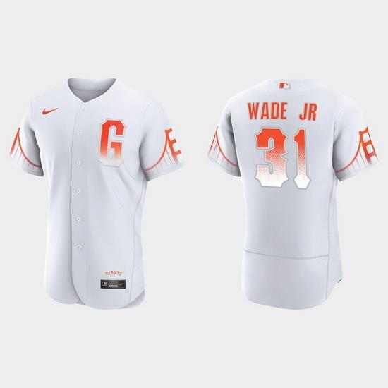 Men San Francisco Giants 31 Lamonte Wade Jr  Men 2021 City Connect Authentic White Jersey