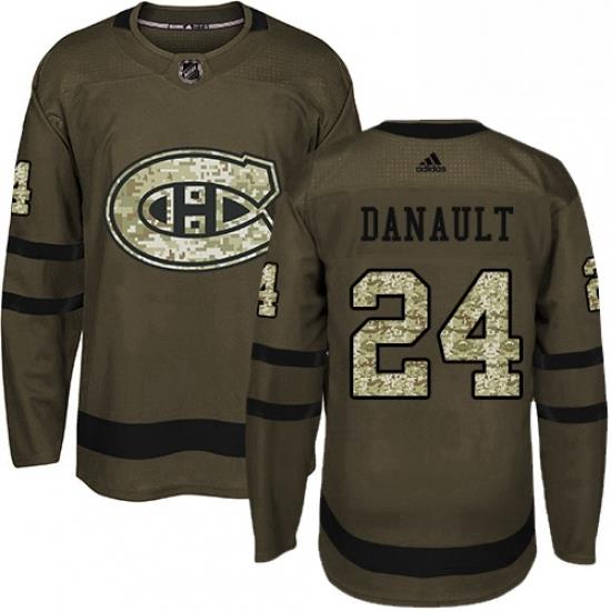 Mens Adidas Montreal Canadiens 24 Phillip Danault Premier Green Salute to Service NHL Jersey