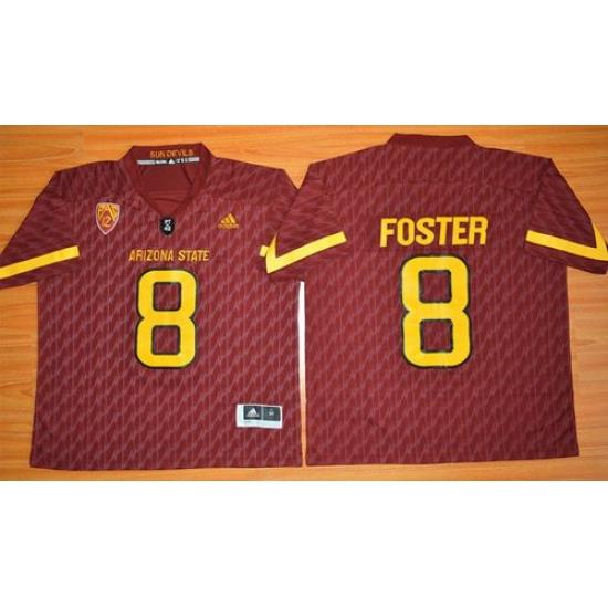 Sun Devils #8 D  J  Foster New Red Stitched NCAA Basketball Jersey