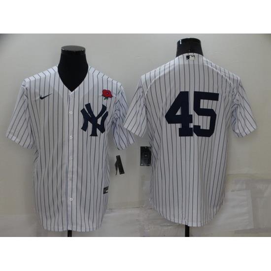 Men NeW York Yankees 45 Gerrit Cole White Cool Base Stitched Baseball Jerseys