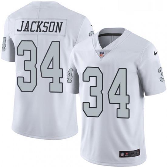 Mens Nike Oakland Raiders 34 Bo Jackson Limited White Rush Vapor Untouchable NFL Jersey