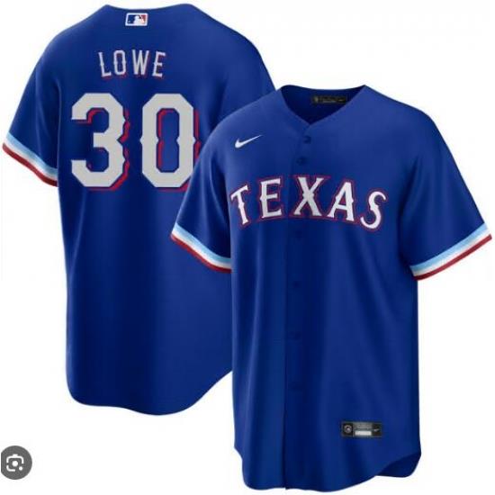 Men Texas Rangers 30 Nathaniel LoWe Blue Cool Base Stitched Baseball Jersey