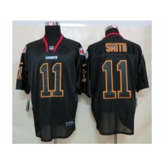 Nike Kansas City Chiefs 11 Alex Smith Black Elite Lights Out NFL Jersey