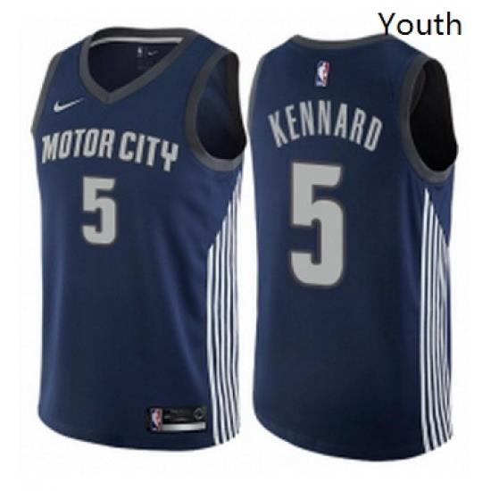 Youth Nike Detroit Pistons 5 Luke Kennard Swingman Navy Blue NBA Jersey City Edition