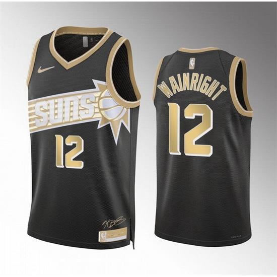 Men Phoenix Suns 12 Ish Wainright Black 2024 Select Series Stitched Basketball Jersey