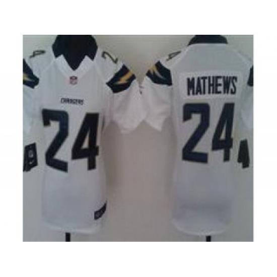 Nike Women San Diego Chargers #24 Ryan Mathews White Jerseys