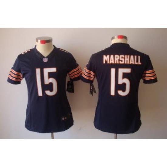 Women Nike Chicago Bears #15 Marshall Blue Color[NIKE LIMITED Jersey]