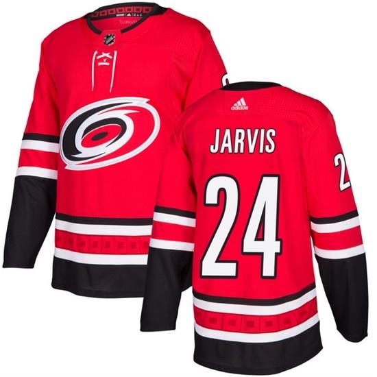 Men Carolina Hurricanes 24 Seth Jarvis Red Stitched Jersey
