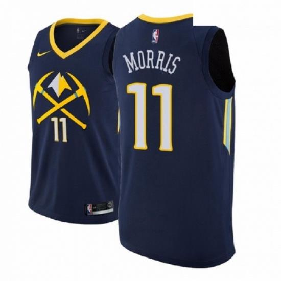 Men NBA 2018 19 Denver Nuggets 11 Monte Morris City Edition Navy Jersey