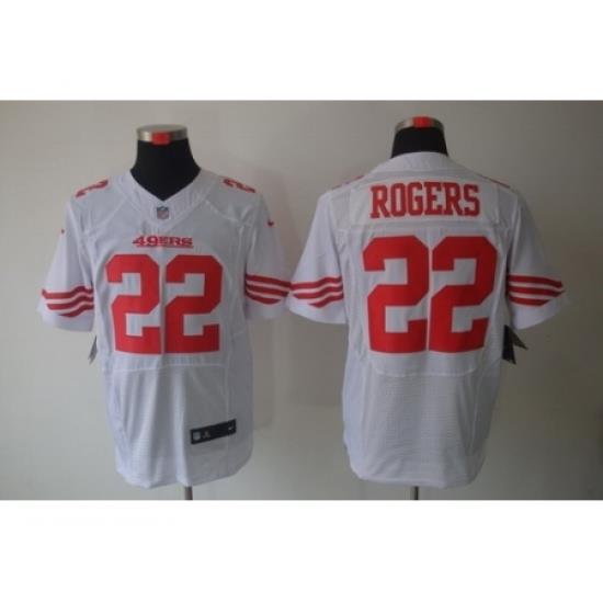 Nike San Francisco 49ers 22 Carlos Rogers White Elite NFL Jersey